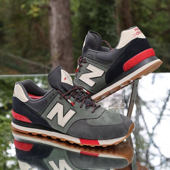 New Balance 574 Seasonal Pack Green Red - Picture 1 of 13